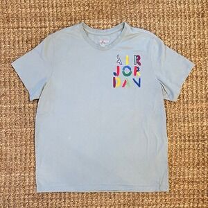 Jordan Mens XXL Light Blue The Cradle Graphic T-Shirt Short Sleeve Crew Neck Tee